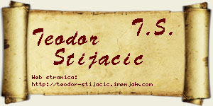 Teodor Stijačić vizit kartica